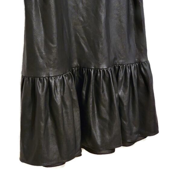 AMANDA UPRICHARD Faux Leather Sleeveless Drop Waist Black Mini Dress Size S - Picture 4 of 13